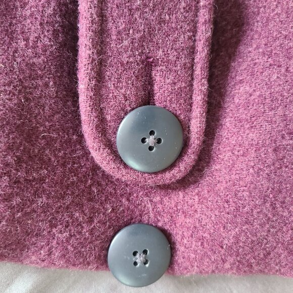 Woolrich Women's Peacoat Size Medium Double-Breasted Purple Wool Blend - Picture 8 of 13